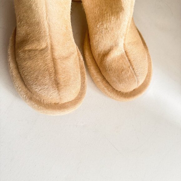 L' Intervalle Weston Cowskin Light Beige Chunky Round Toe Unique Boots 40 - Picture 6 of 9